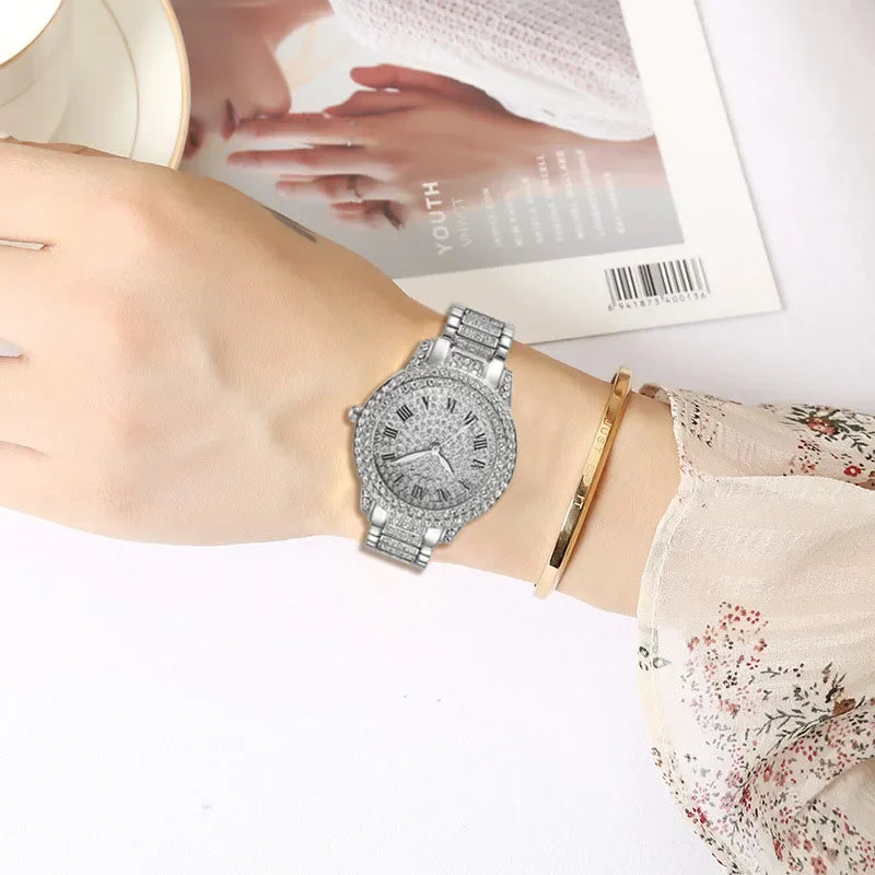 2pcs Luxury Women Diamond Watches
