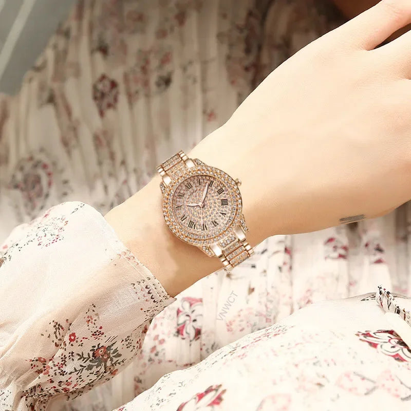 2pcs Luxury Women Diamond Watches